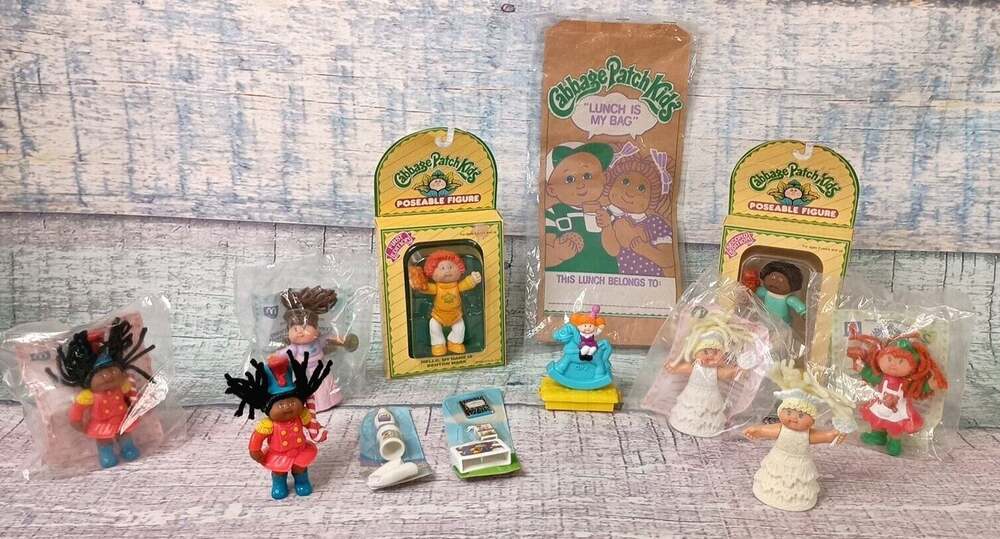 12pc Cabbage Patch Kids Mini PVC Toy Figures Lot 80s 90s Vintage McDonalds